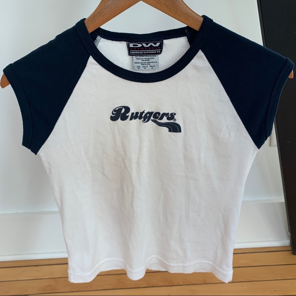 Vintage cap sleeve Rutgers top